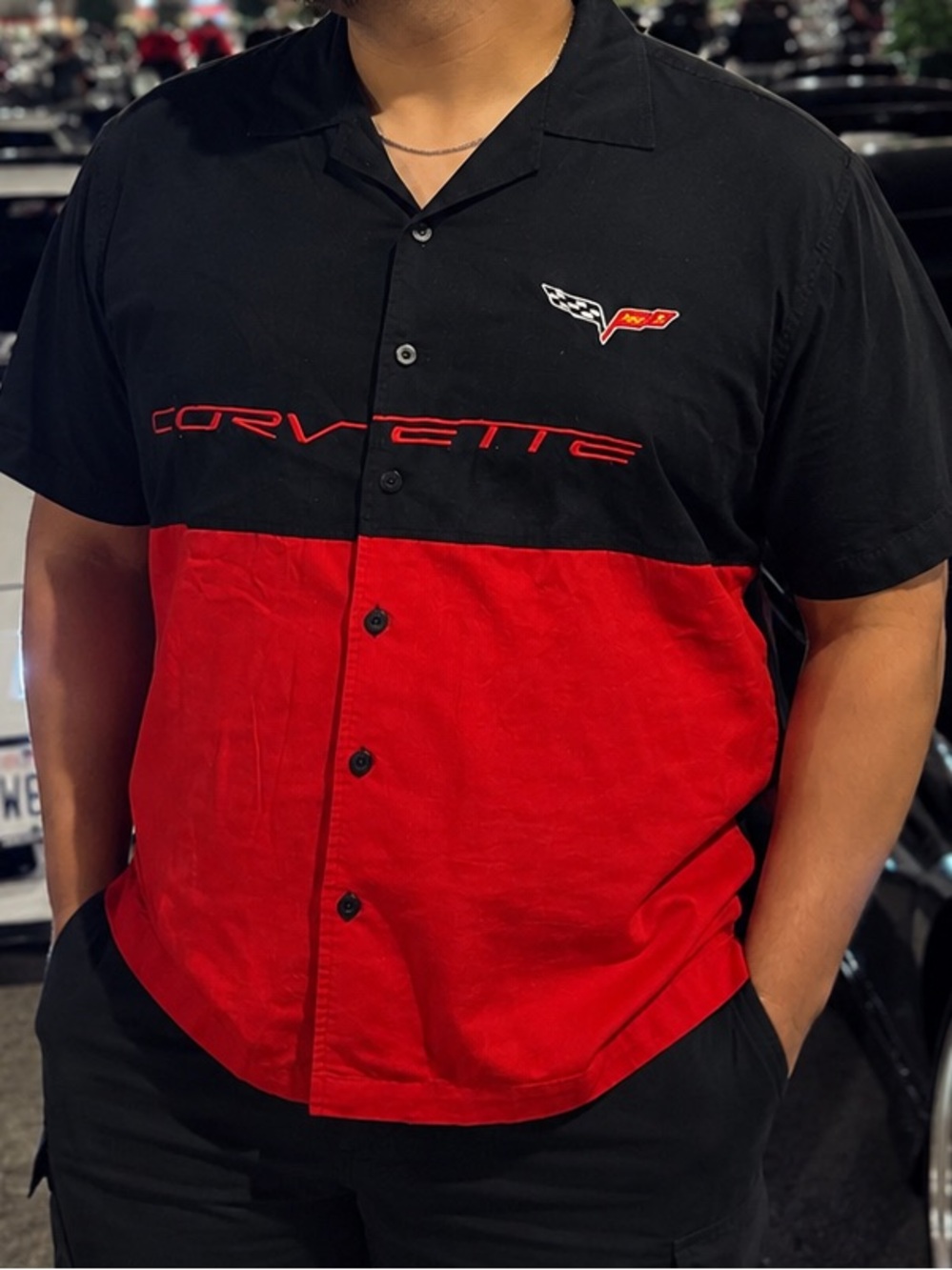 Men’s Black & Red Bowling Shirt